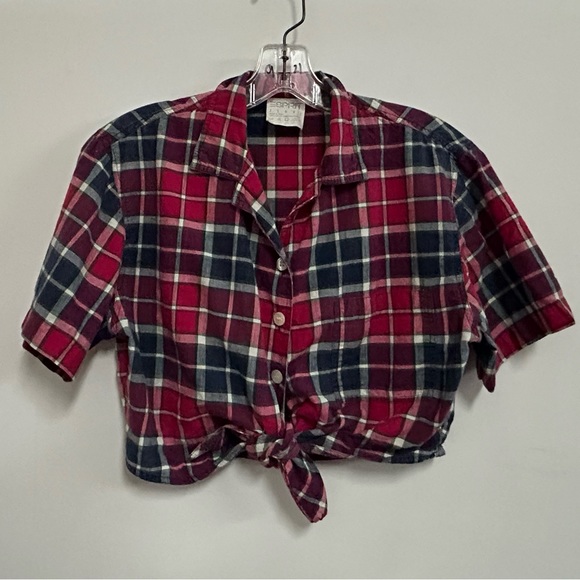 Vintage Daisy Duke Style Plaid Crop Shirt - Picture 2 of 8